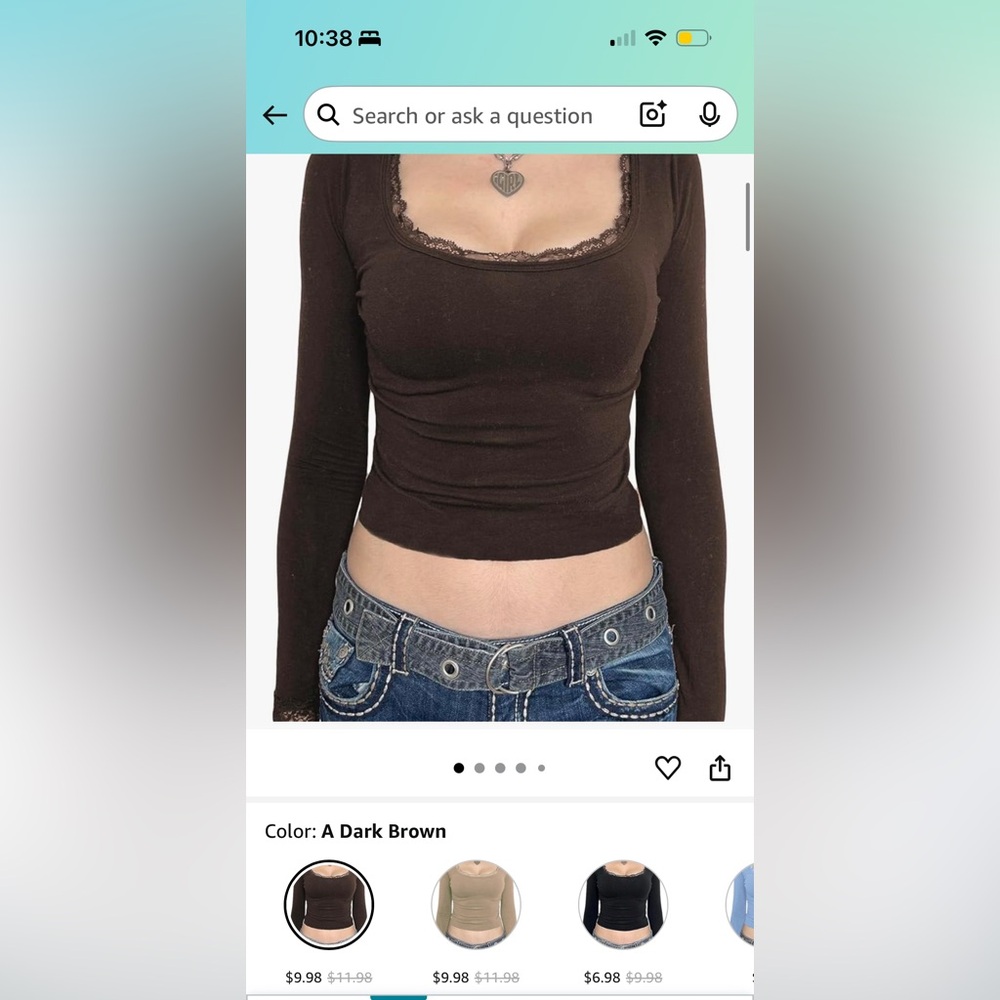 Brown Long Sleeve Top